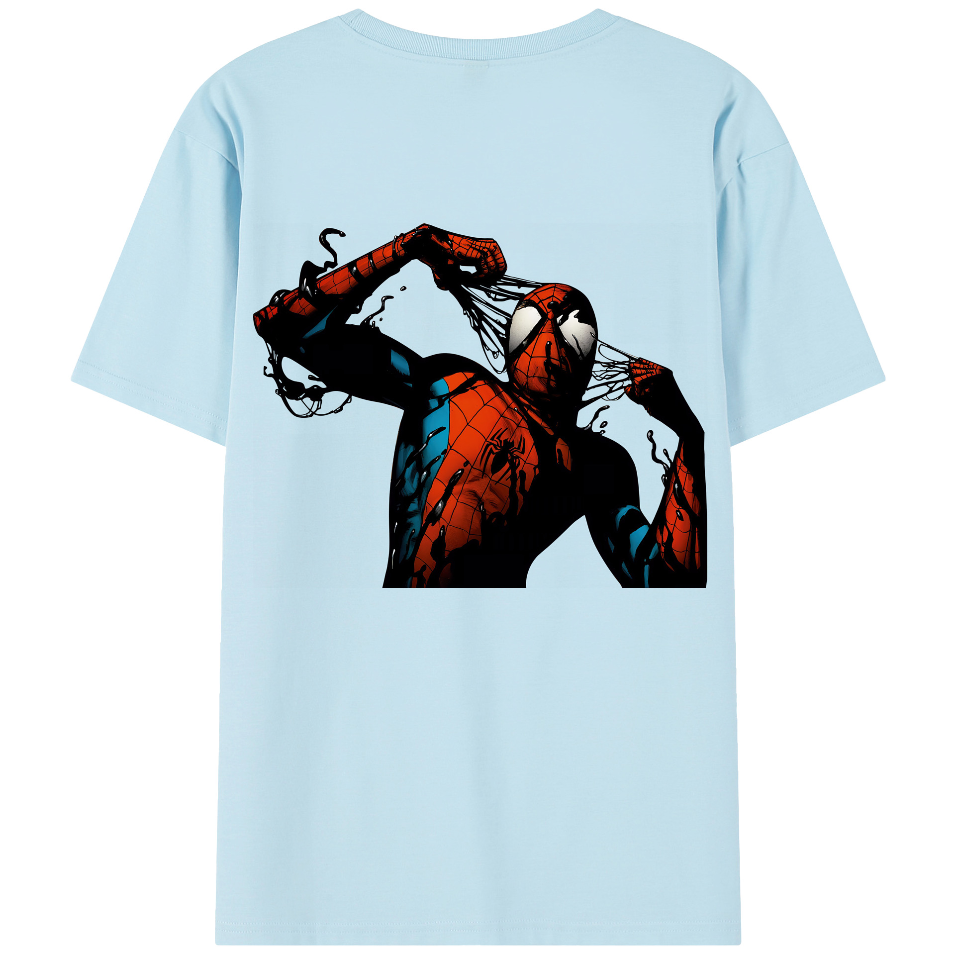 （画像用） Spider Man スパイダーマン 綿100％半袖Tシャツ（背面プリント）